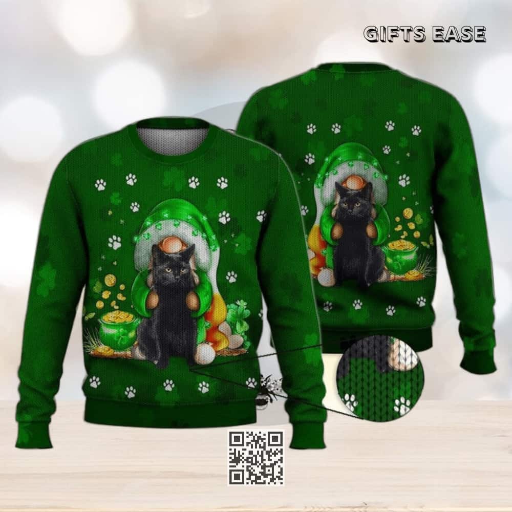 Green Irish And Meow Ugly Christmas Sweater Green Irish And Meow Ugly Christmas Sweater