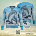 Blue Dolphin Ocean Sky Ugly Christmas Sweater Blue Dolphin Ocean Sky Ugly Christmas Sweater