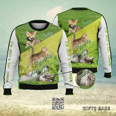 Cute Cat Ugly Christmas Sweater Naughty And Need A Good Owner