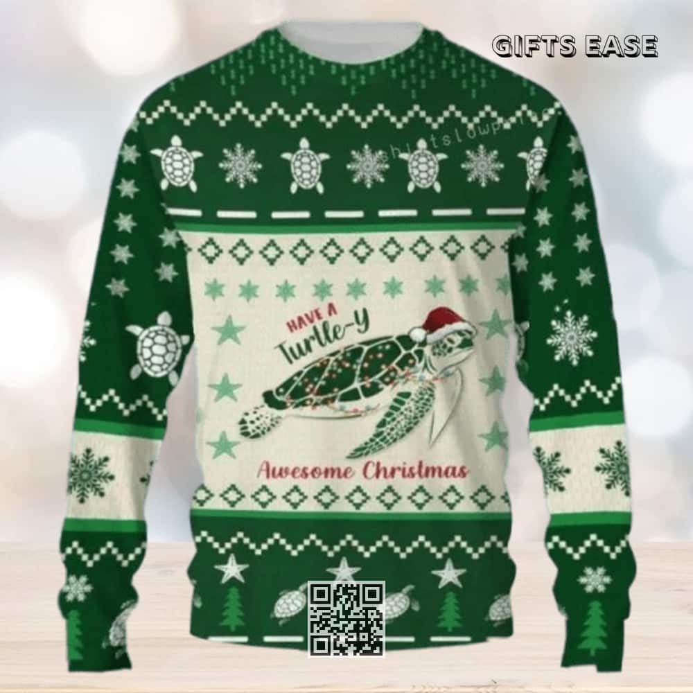 Have A Turtle Y Awesome Ugly Christmas Sweater Have A Turtle Y Awesome Ugly Christmas Sweater