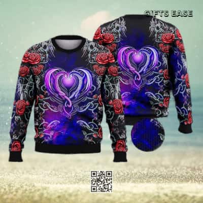 Dragon Love Roses Ugly Christmas Sweater