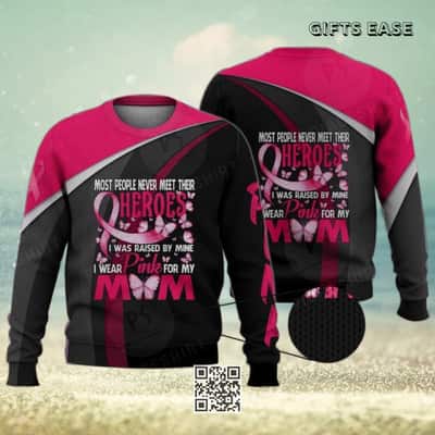 I Wear Pink For My Mom Ugly Christmas Sweater