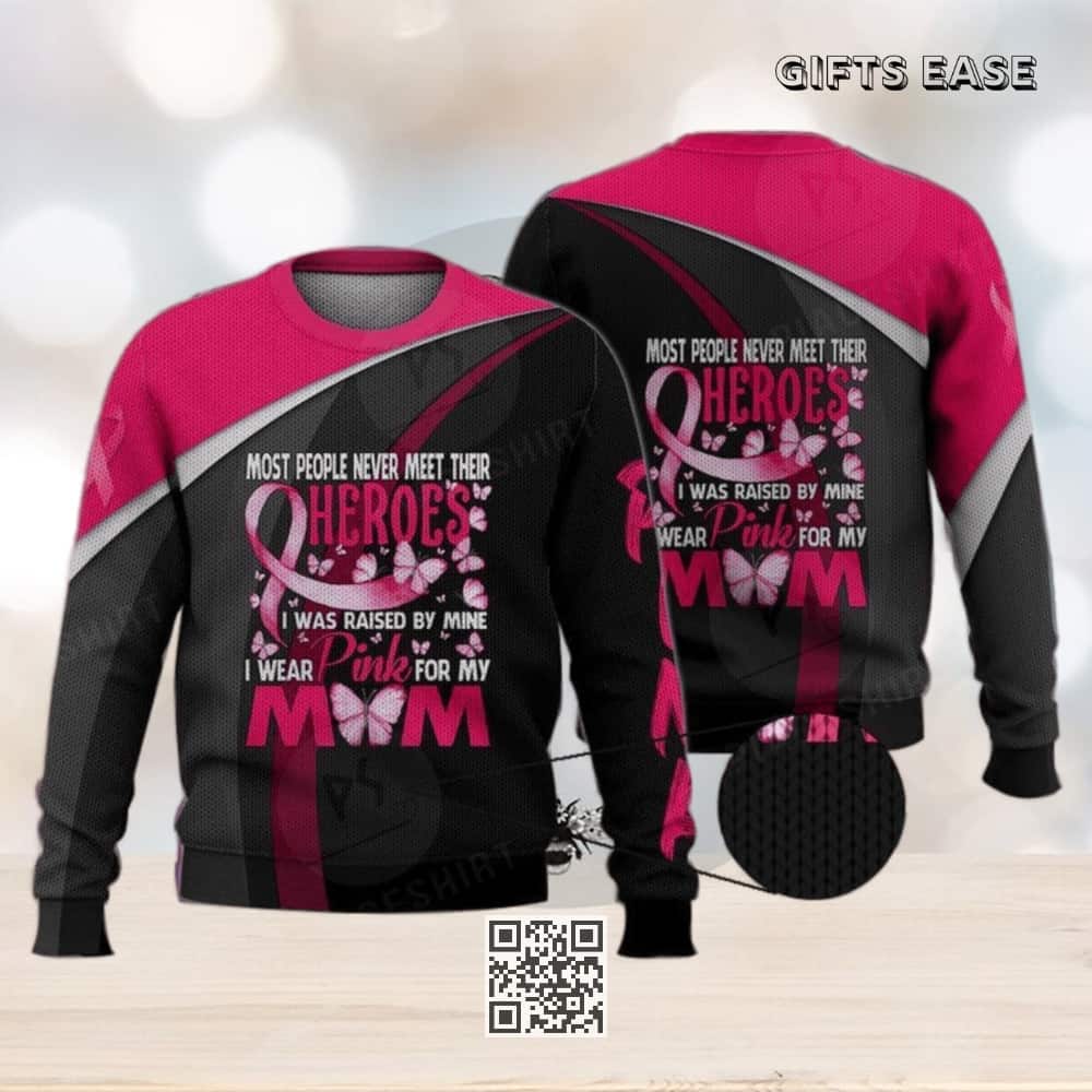 I Wear Pink For My Mom Ugly Christmas Sweater I Wear Pink For My Mom Ugly Christmas Sweater