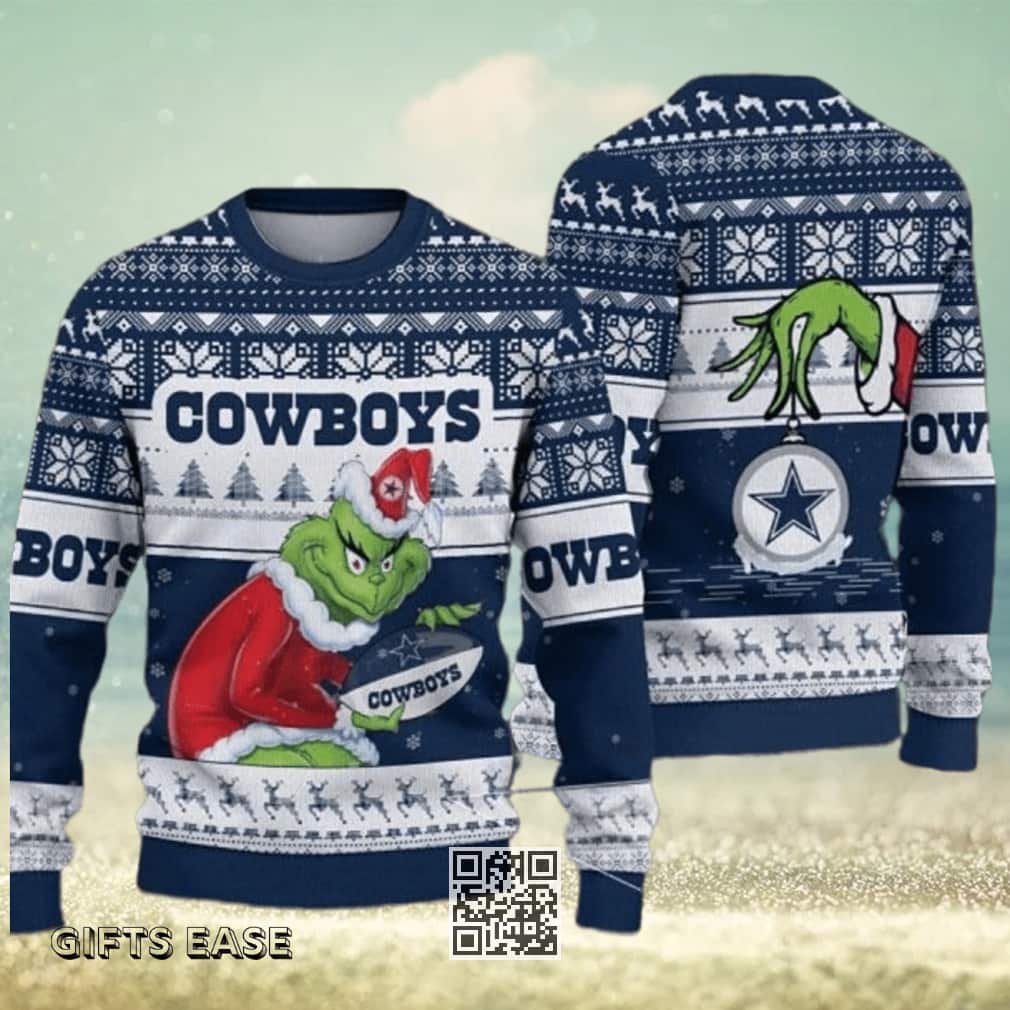 NFL Dallas Cowboys Ugly Christmas Sweater Grinch Stolen NFL Dallas Cowboys Ugly Christmas Sweater Grinch Stolen