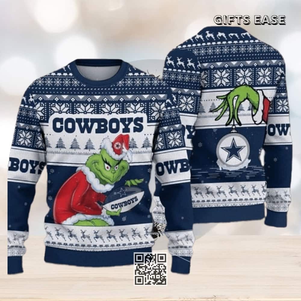 NFL Dallas Cowboys Ugly Christmas Sweater Grinch Stolen NFL Dallas Cowboys Ugly Christmas Sweater Grinch Stolen