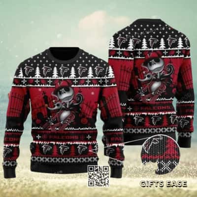 NFL Atlanta Falcons Ugly Christmas Sweater Jack Skellington