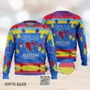 I Wear Blue For My Daughter Autism Ugly Christmas Sweater