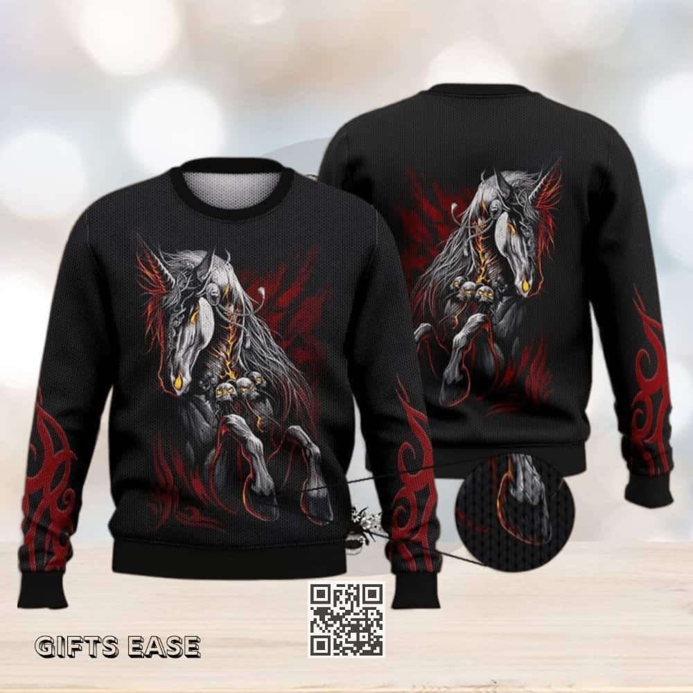 Black Unicorn Ugly Christmas Sweater Black Unicorn Ugly Christmas Sweater