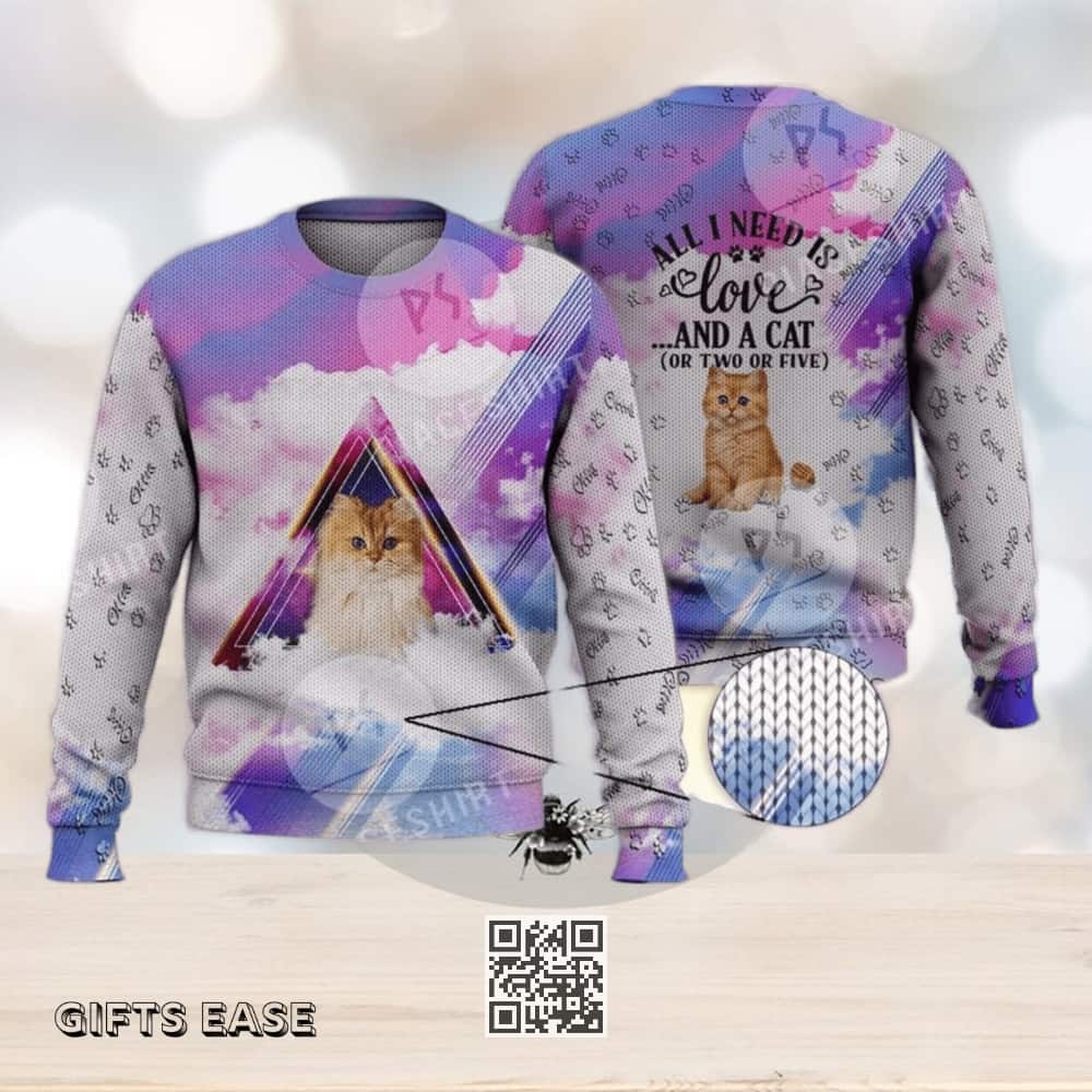 Cute Persian Cat Ugly Christmas Sweater All I Need Is Love And A Cat Or Two Or Five Cute Persian Cat Ugly Christmas Sweater All I Need Is Love And A Cat Or Two Or Five