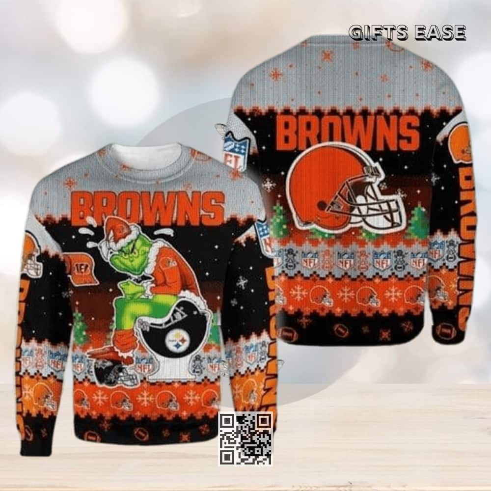 NFL Cleveland Browns Ugly Christmas Sweater The Grinch NFL Cleveland Browns Ugly Christmas Sweater The Grinch
