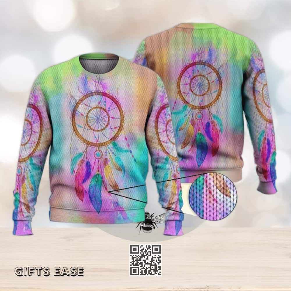 Fancy Colorful Dream Catcher Ugly Christmas Sweater Fancy Colorful Dream Catcher Ugly Christmas Sweater