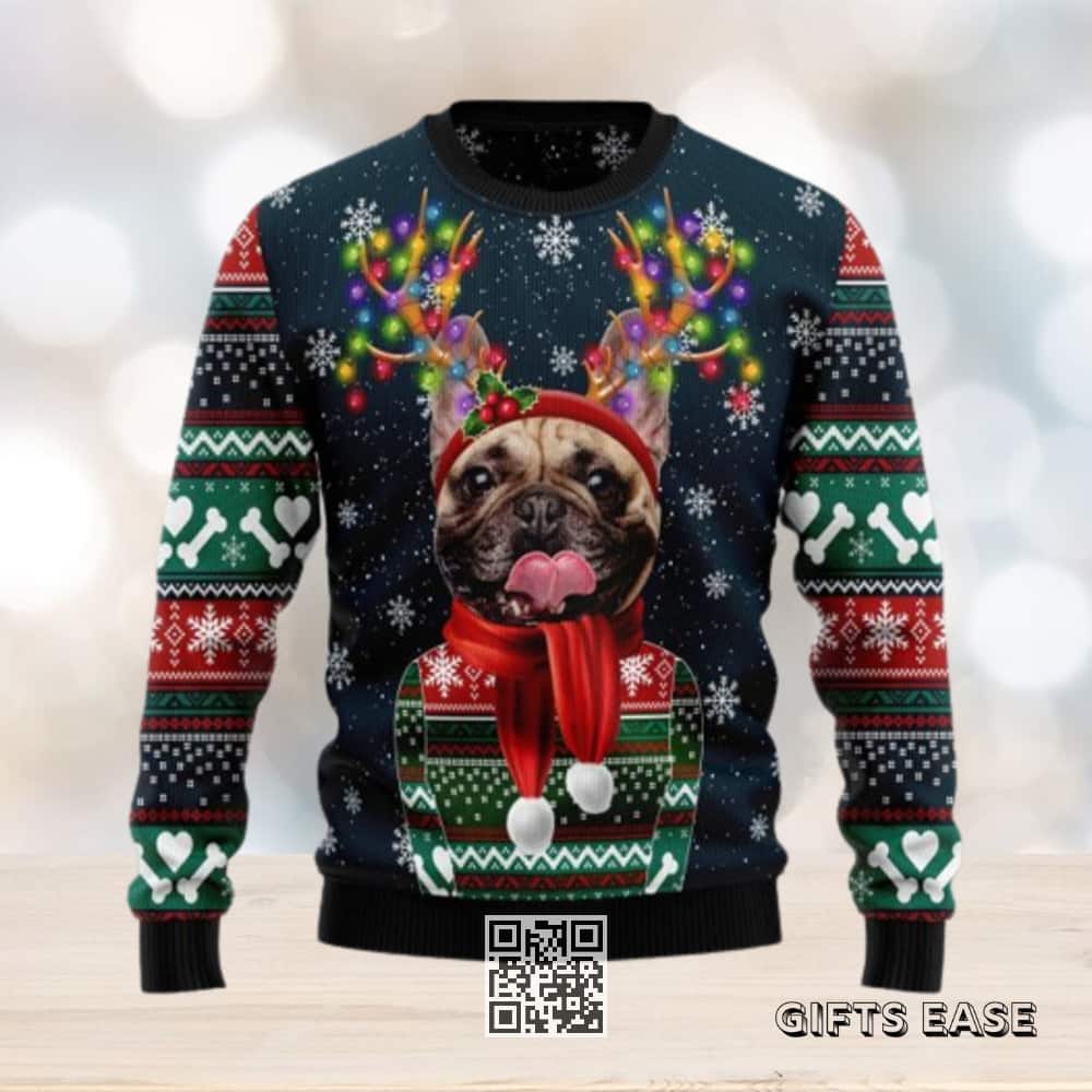 Cool French Bulldog Ugly Christmas Sweater Xmas Light Cool French Bulldog Ugly Christmas Sweater Xmas Light