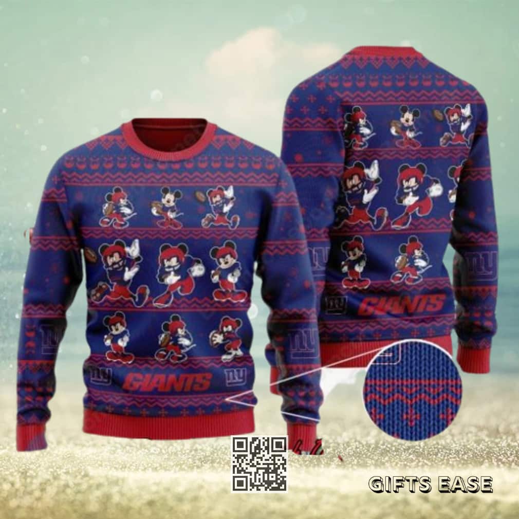 NFL New York Giants Ugly Christmas Sweater Mickey Mouse