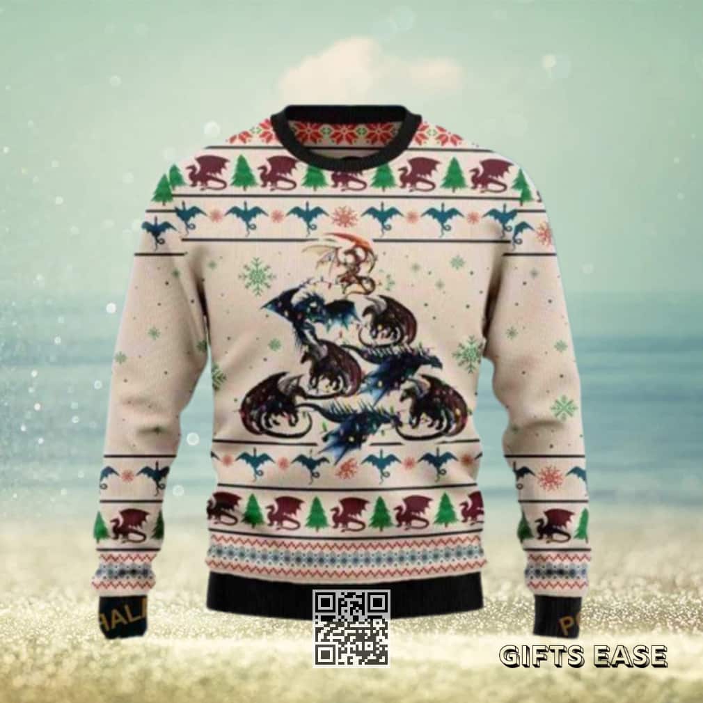 Colorful Dragon Ugly Christmas Sweater Colorful Dragon Ugly Christmas Sweater