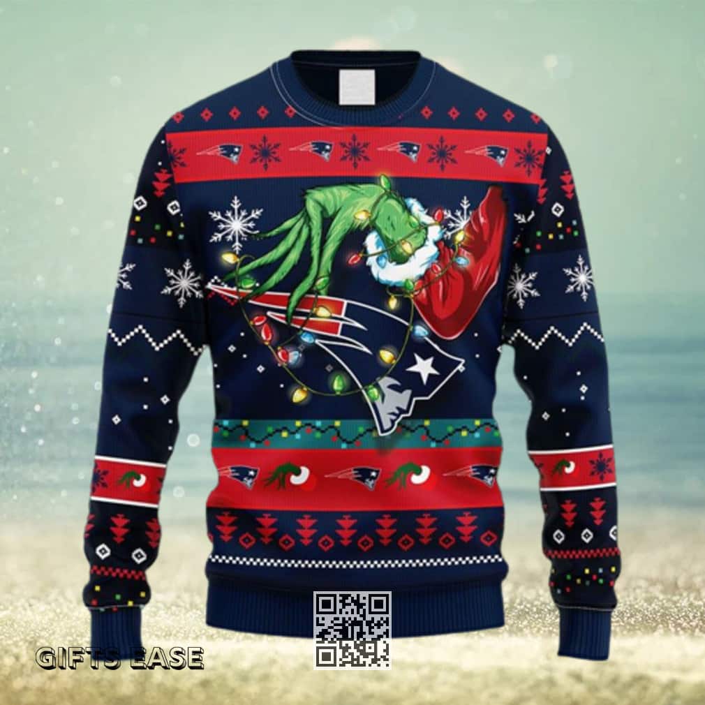 NFL New England Patriots Ugly Christmas Sweater Grinch