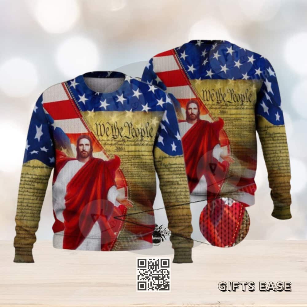 Jesus Usa We The People Ugly Christmas Sweater Jesus Usa We The People Ugly Christmas Sweater