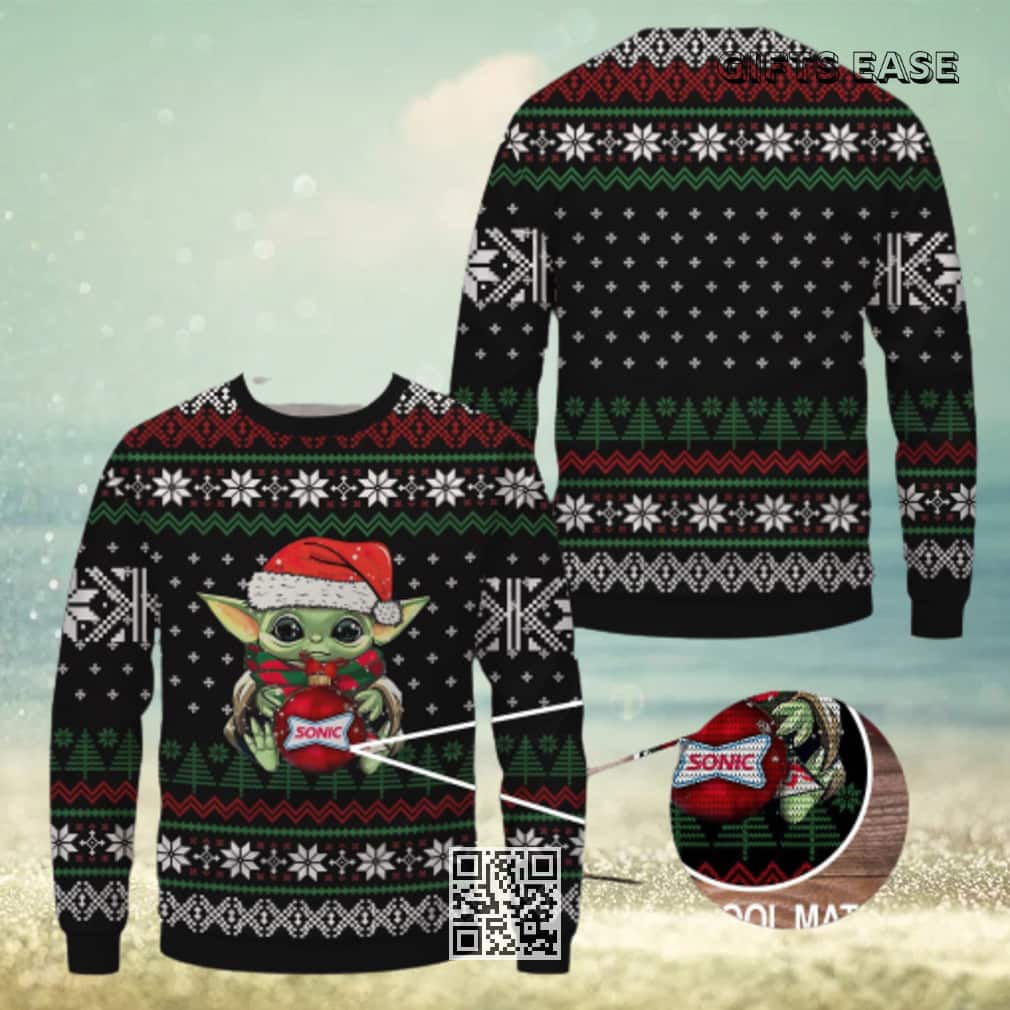 Black Baby Yoda Ugly Christmas Sweater Black Baby Yoda Ugly Christmas Sweater