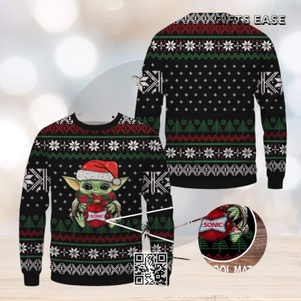 Black Baby Yoda Ugly Christmas Sweater Black Baby Yoda Ugly Christmas Sweater