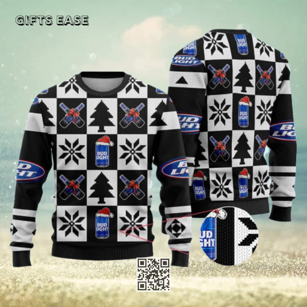 Funny Bud Light Beer Ugly Christmas Sweater Funny Bud Light Beer Ugly Christmas Sweater