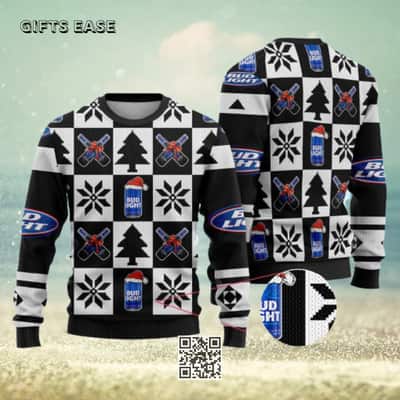 Funny Bud Light Beer Ugly Christmas Sweater