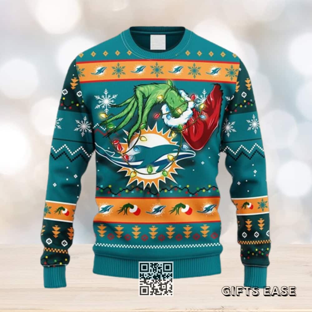 NFL Miami Dolphins Ugly Christmas Sweater Grinch NFL Miami Dolphins Ugly Christmas Sweater Grinch