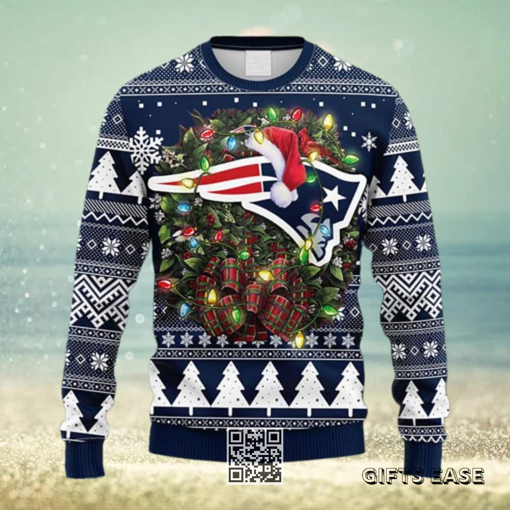 NFL New England Patriots Ugly Christmas Sweater Pine Tree