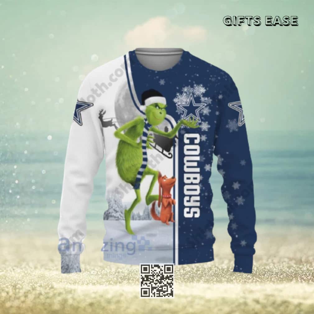 NFL Dallas Cowboys Ugly Christmas Sweater Funny Grinch Winter Gift