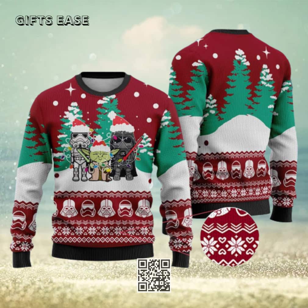 Stormtrooper Baby Yoda Darth Vader Star Wars Ugly Christmas Sweater Stormtrooper Baby Yoda Darth Vader Star Wars Ugly Christmas Sweater