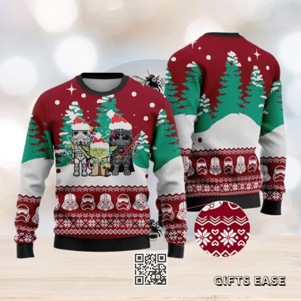 Stormtrooper Baby Yoda Darth Vader Star Wars Ugly Christmas Sweater Stormtrooper Baby Yoda Darth Vader Star Wars Ugly Christmas Sweater