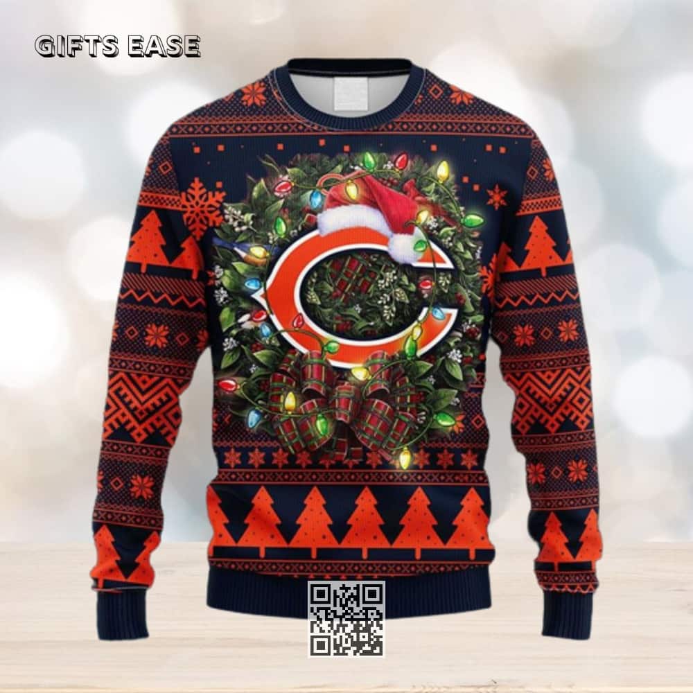 NFL Chicago Bears Ugly Christmas Sweater Snowflake Pine Tree NFL Chicago Bears Ugly Christmas Sweater Snowflake Pine Tree