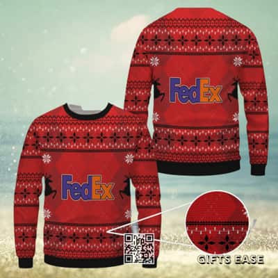 Fedex Ugly Christmas Sweater Red Pattern