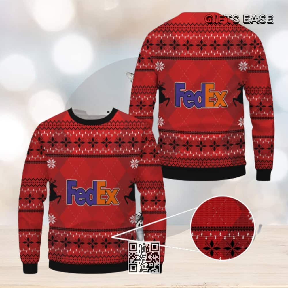 Fedex Ugly Christmas Sweater Red Pattern Fedex Ugly Christmas Sweater Red Pattern