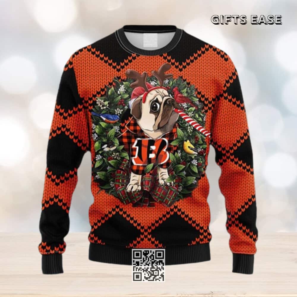 NFL Cincinnati Bengals Ugly Christmas Sweater Pub Dog NFL Cincinnati Bengals Ugly Christmas Sweater Pub Dog