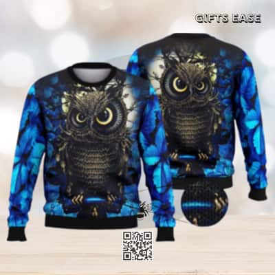 Moon Night Owl Ugly Christmas Sweater