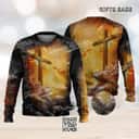 Lion Jesus Cross Sunrise Ugly Christmas Sweater