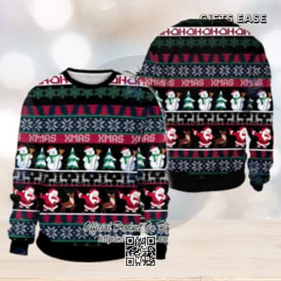 Santa And Snowman Ugly Christmas Sweater