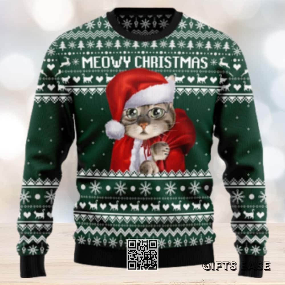 Santa Cat Ugly Christmas Sweater Meowy Christmas Santa Cat Ugly Christmas Sweater Meowy Christmas