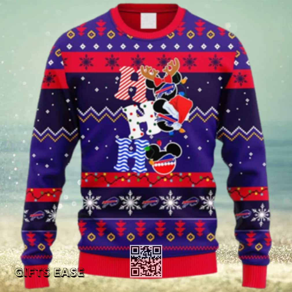 NFL Buffalo Bills Ugly Christmas Sweater HoHoHo Mickey NFL Buffalo Bills Ugly Christmas Sweater HoHoHo Mickey