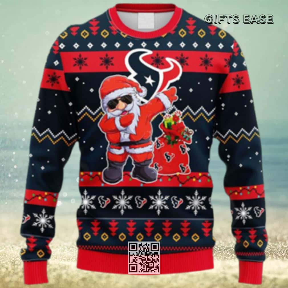NFL Houston Texans Ugly Christmas Sweater Dabbing Santa Claus NFL Houston Texans Ugly Christmas Sweater Dabbing Santa Claus