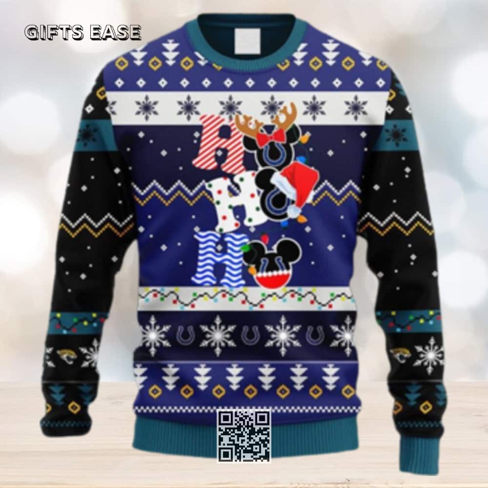 NFL Jacksonville Jaguars Ugly Christmas Sweater HoHoHo Mickey