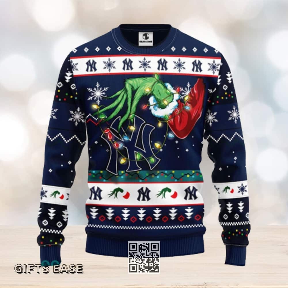 Funny Grinch MLB New York Yankees Ugly Christmas Sweater Winter Gift