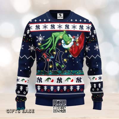 Funny Grinch MLB New York Yankees Ugly Christmas Sweater Winter Gift Funny Grinch MLB New York Yankees Ugly Christmas Sweater Winter Gift