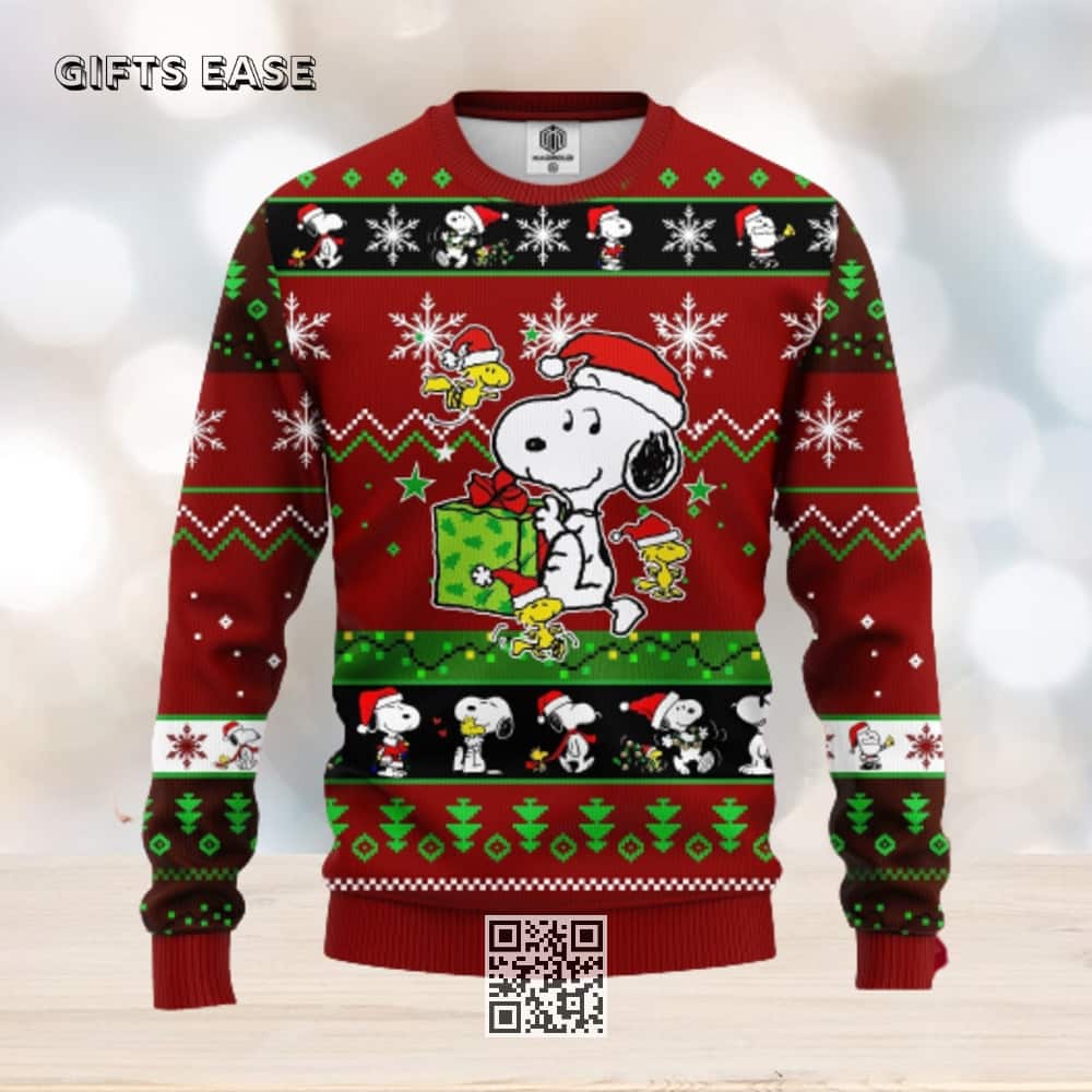 Red Cute Snoopy Ugly Christmas Sweater