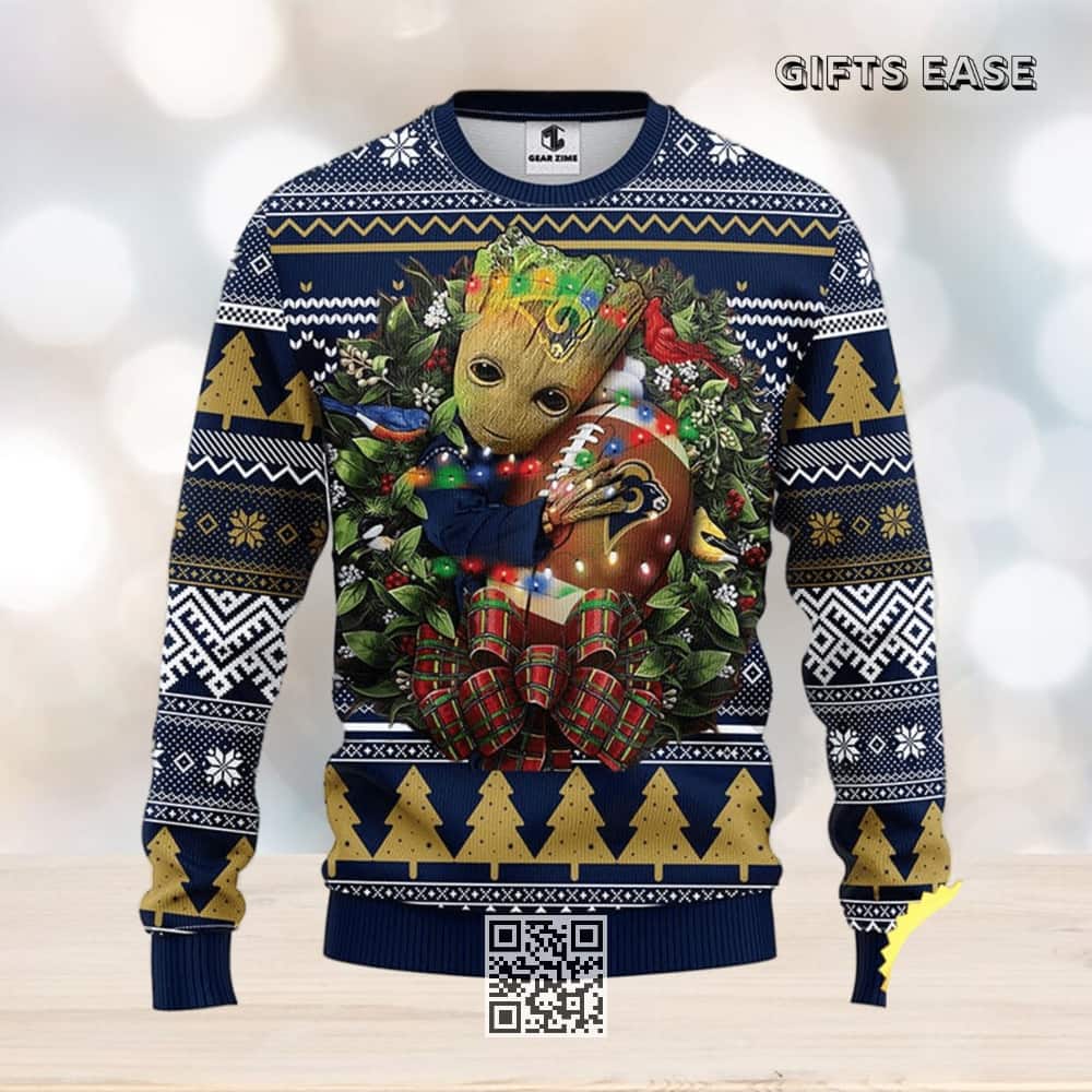 Groot Hugs NFL Los Angeles Rams Ugly Christmas Sweater
