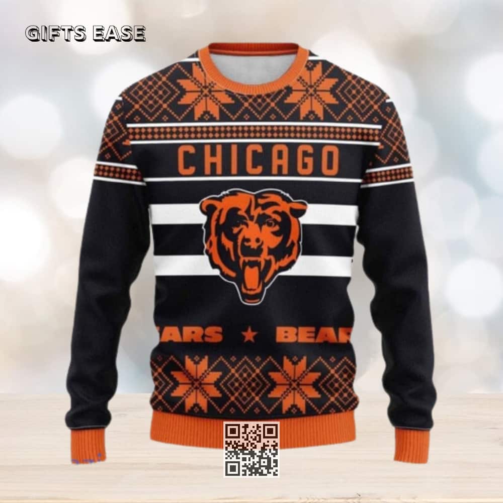 Chicago Bears Ugly Christmas Sweater Snowflake