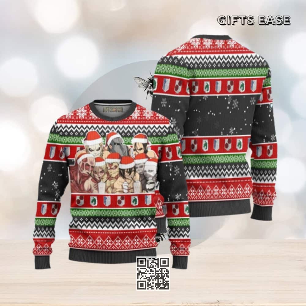 Attack On Titan Titans Ugly Christmas Sweater Attack On Titan Titans Ugly Christmas Sweater