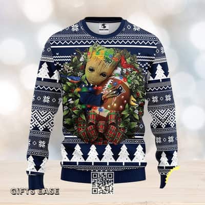 Groot Hugs NFL New England Patriots Ugly Christmas Sweater Groot Hugs NFL New England Patriots Ugly Christmas Sweater