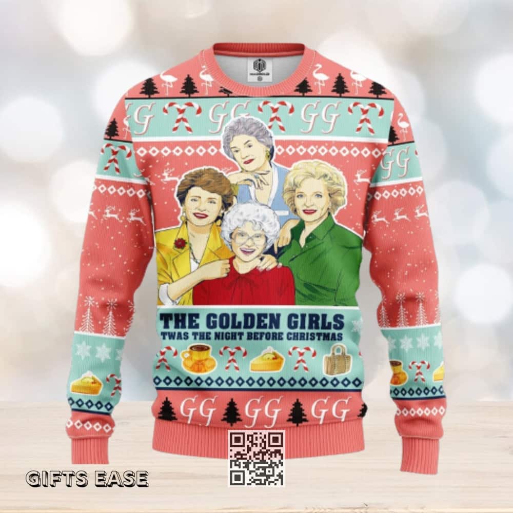 The Golden Girls Twas The Night Before Ugly Christmas Sweater