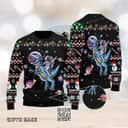Black Astronauts Ride A T Rex Ugly Christmas Sweater Black Astronauts Ride A T Rex Ugly Christmas Sweater