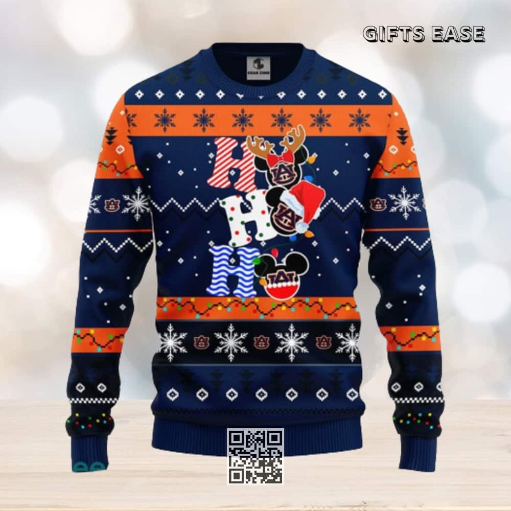 NCAA Auburn Tigers Ugly Christmas Sweater Funny Mickey HoHoHo NCAA Auburn Tigers Ugly Christmas Sweater Funny Mickey HoHoHo